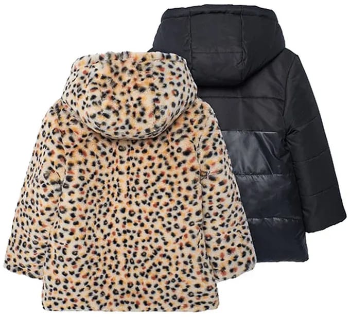 Boboli Reversible Combined Parka Beige,Zwart 6 Years Meisje