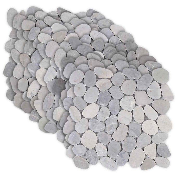 vidaXL - Kiezeltegels - Grijs - 30 - x - 30 - cm - Rivier - Kiezel