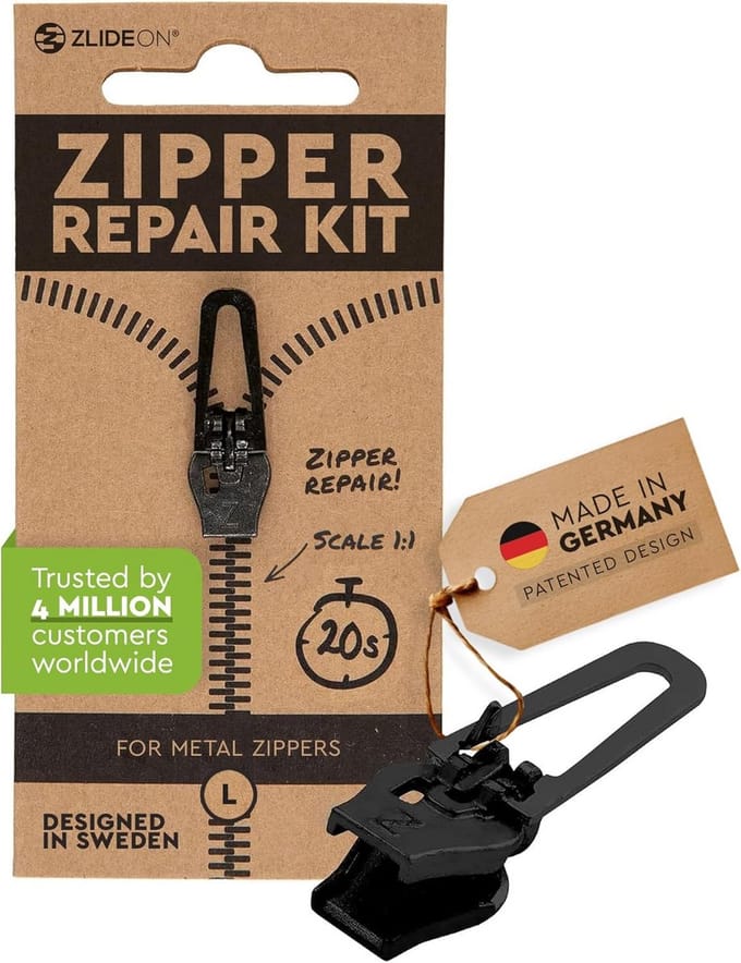 Rits Vervanging - Slider Reparatie - Kleding Herstellen - Directe Fix - Normaal L - Zwart