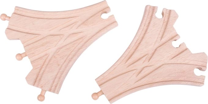 Bigjigs Wooden Rails - 3-way Split 2 pcs.