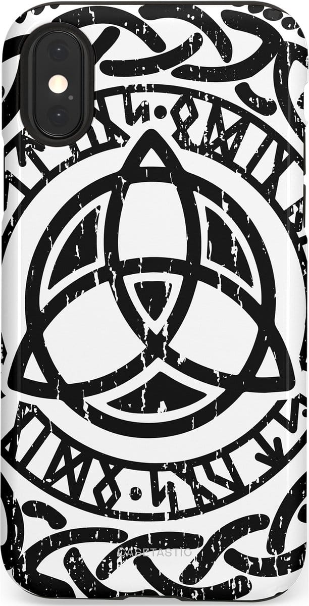Casetastic hoesje geschikt voor Apple iPhone X / Apple iPhone XS - Dubbellaagse bescherming - Valhalla eer - Fashion Case - Wit Zwart Grijs