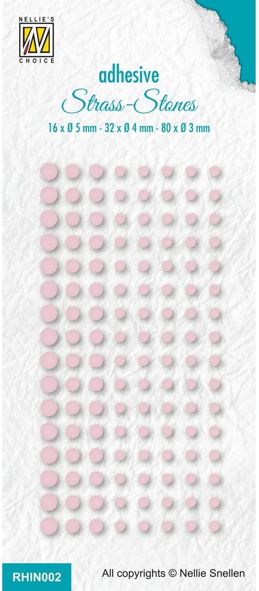 Nellie Snellen Adhesive Rhinestones Set 2 Bright Pink Col.