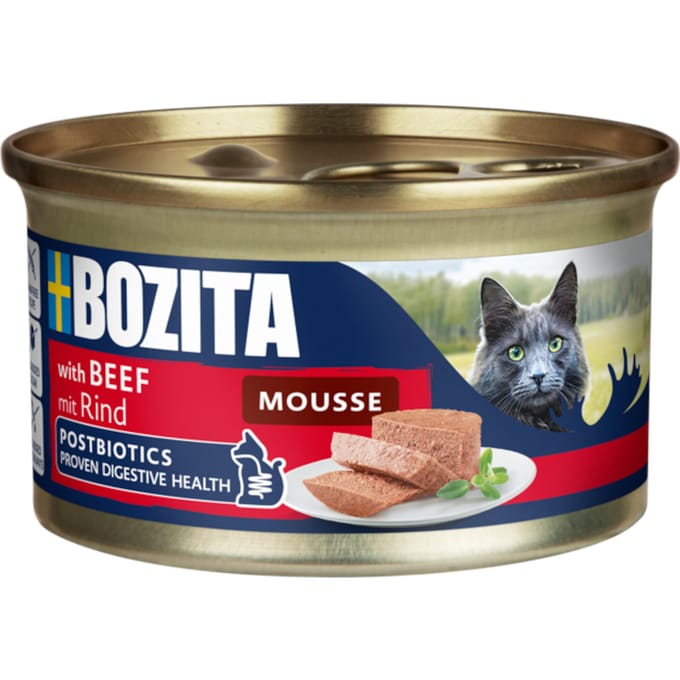 12x85g Bozita Mousse Postbiotics Rund Kattenvoer nat