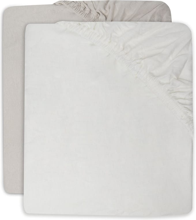 Jollein ledikant hoeslaken 2 stuks Ivory / Nougat unisex