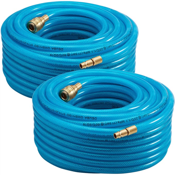 2x Deuba Persluchtslang 30m 15bar – Snelkoppeling 1/4-Aansluiting - Pvc
