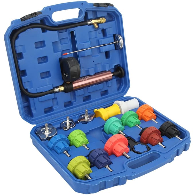 Koelsysteem Lekdetector Radiator Drukkit 0?35psl Auto Detector Gereedschap Koelmiddel Vacuüm Ontluchter blue