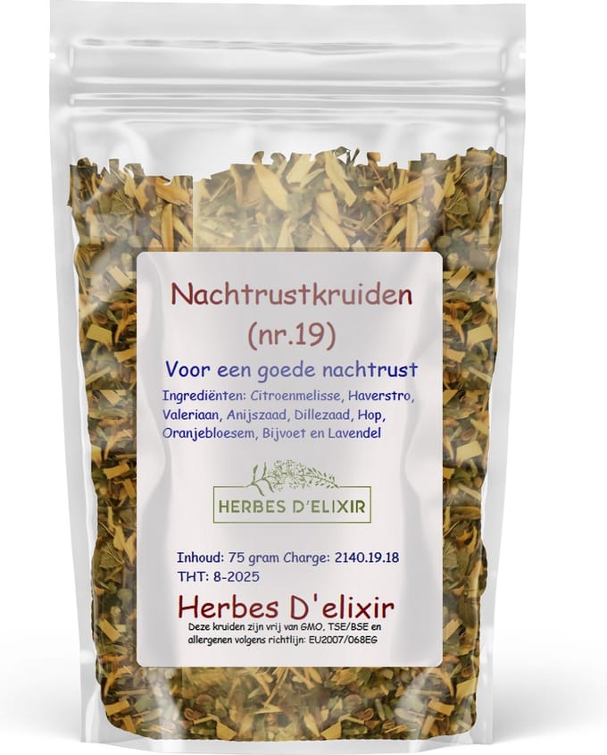 Herbes D'elixir Nachtrust Kruidenthee - Losse Thee - 75 Gram - Ontspanning voor een Goede Nachtrust