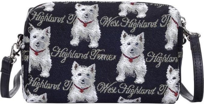 Signare Mini tasje Westie | Schoudertas | Gobelinstof | Hond