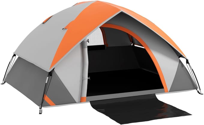 Outsunny-Campingzelt-Polyester, Kunststoff-210L x 150B x 110H cm-Rostrot