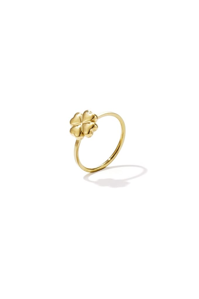 Minimalistische ring klavertje - Goudkleur - 17