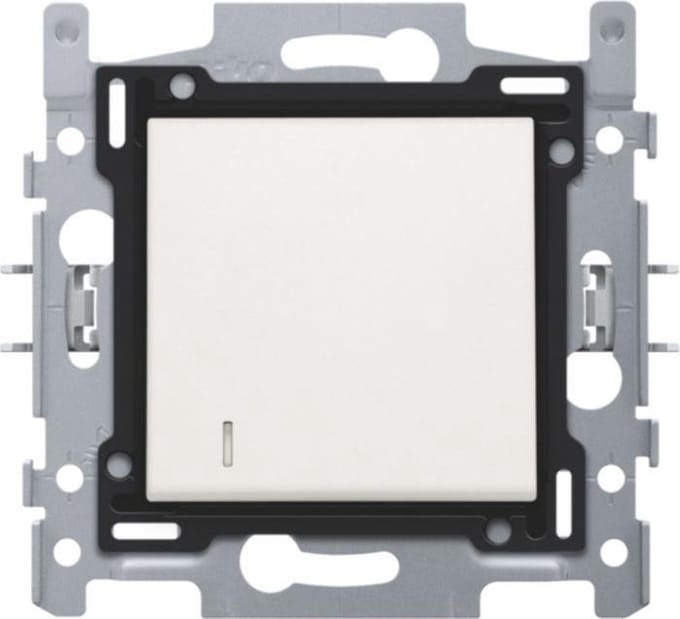 Niko - Drukknop no + lens schroefklemmen white - 101-60000
