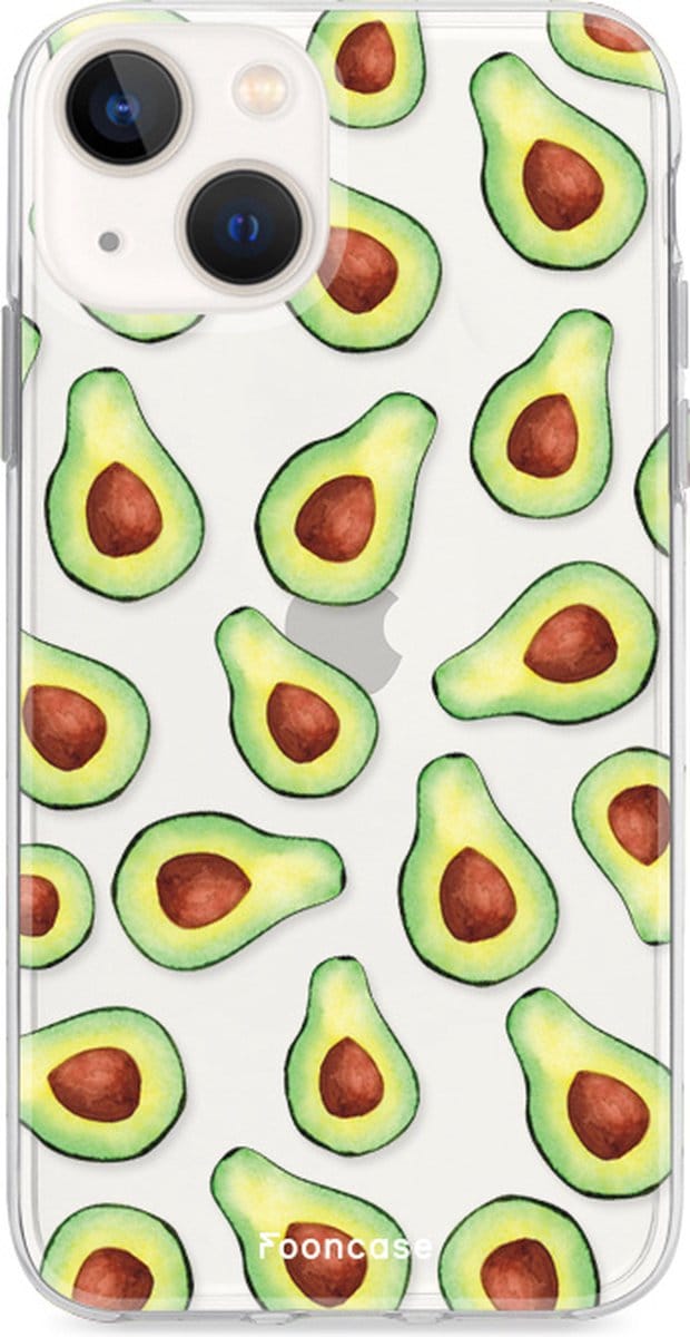 Fooncase Hoesje Geschikt voor iPhone 13 - Shockproof Case - Back Cover / Soft Case - Avocado