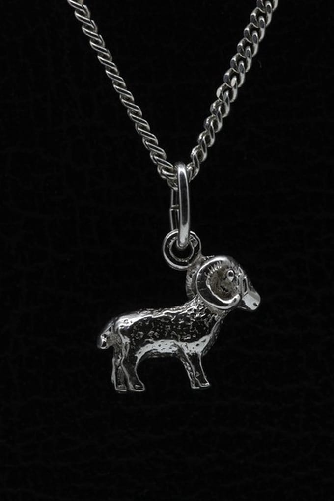 Zilveren Sterrenbeeld Ram ketting hanger - klein