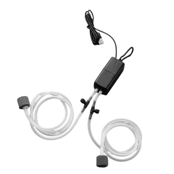 USB Vis   Zuurstofpomp Draagbaar Stil Dubbele Uitlaat   Visserij Zuurstof   Pomp voor Thuis Aquarium