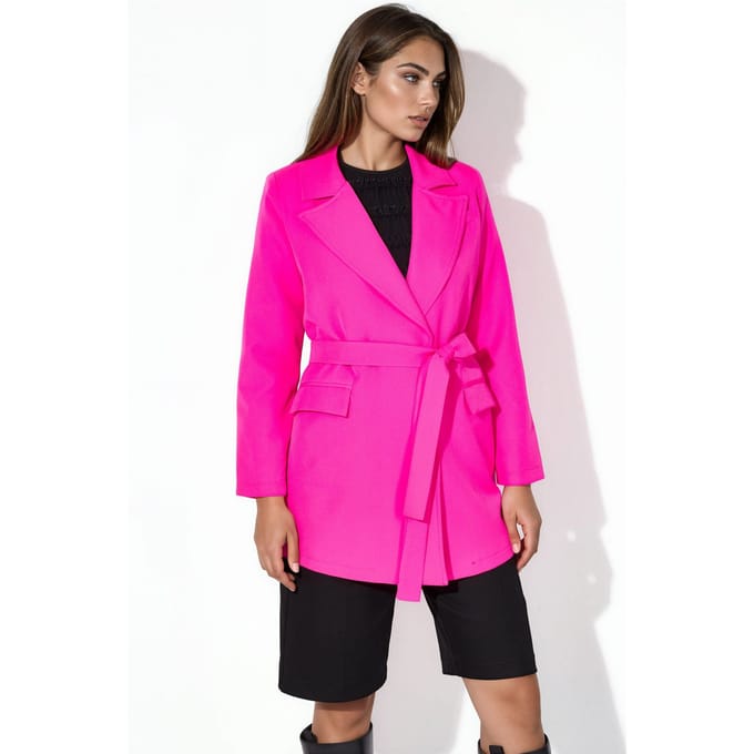 Korte Blazer met Ceintuur en Sjawlnek