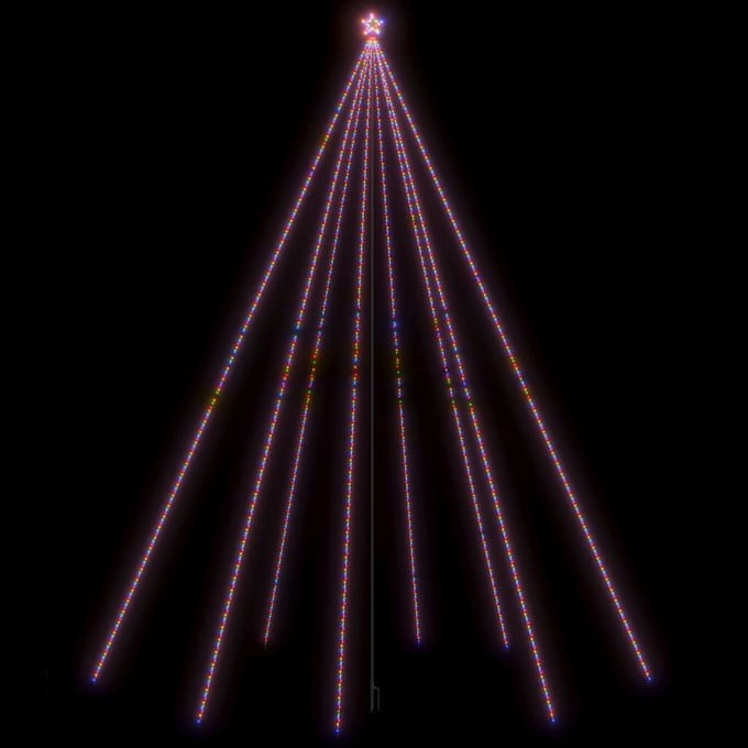 vidaXL LED-kerstboom Binnen Buiten 1300 LEDs kleurrijk 8 m