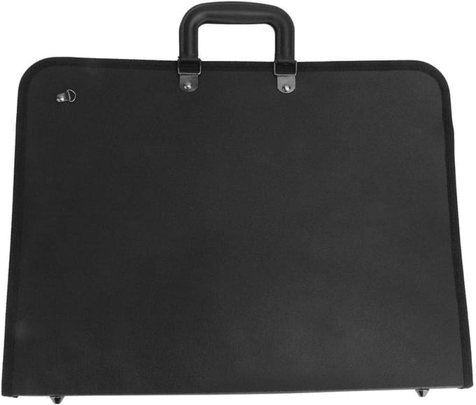 Draagbare A3 Portfolio Case voor Tekeningen, Schetsen en Documenten - Zwart PVC Opbergmap