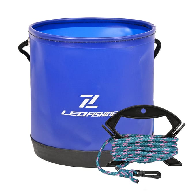 Ronde Opvouwbare Visemmer met Lanyard Visuitrusting voor Vissen blauw