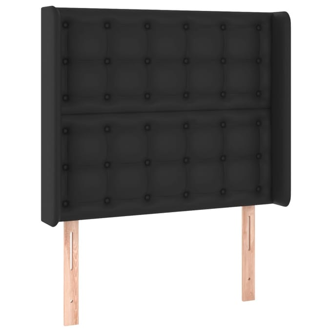 vidaXL - Hoofdbord - LED - 93x16x118/128 - cm - kunstleer - zwart
