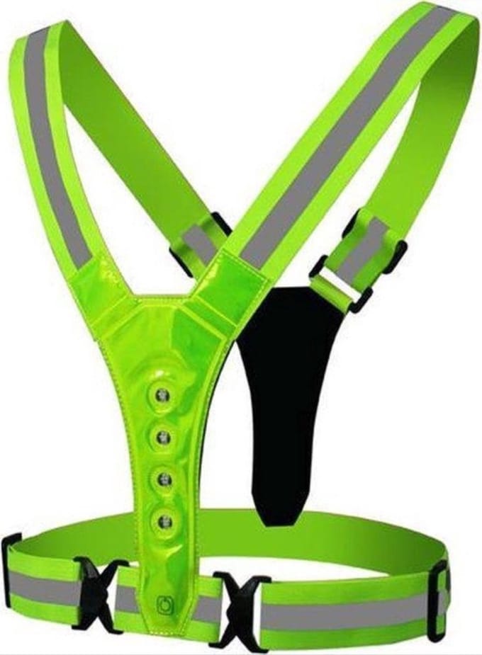 Finnacle - Hardloopverlichting - Reflectie voor hardlopen - Reflectievest - Geel - Veiligheidsvest - Hardloop Accessoires - LED Hardloopvest - Rood licht
