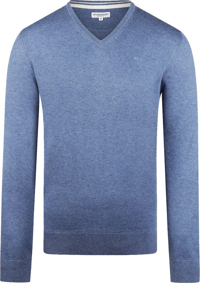 McGregor Trui Merinowol V-Hals Faded Blauw - Maat 3XL - Heren - Pullovers