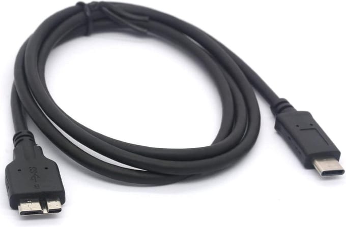 NÖRDIC USBC-101 USB-C naar USB Micro B Kabel - 3.2 Gen 1 - Voor Externe harde schijf - 1m