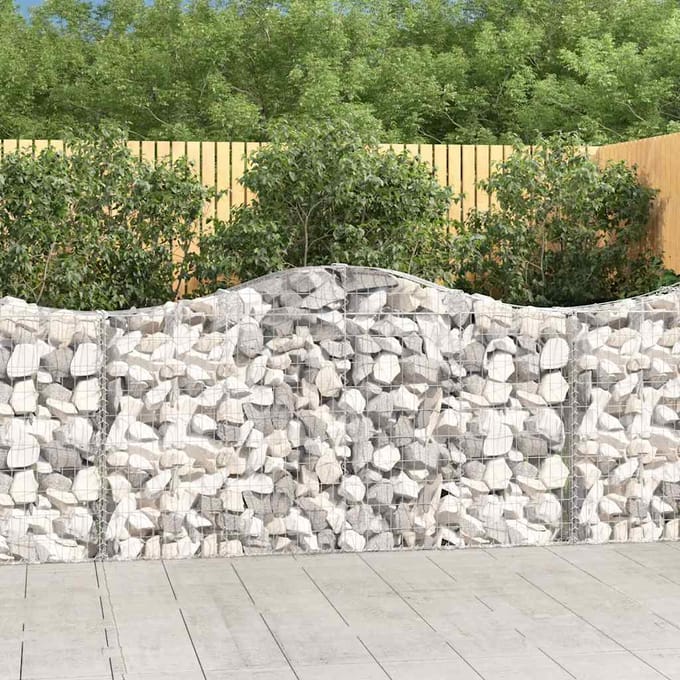 vidaXL Schanskorven 12 st gewelfd 200x30x100/120 cm ijzer