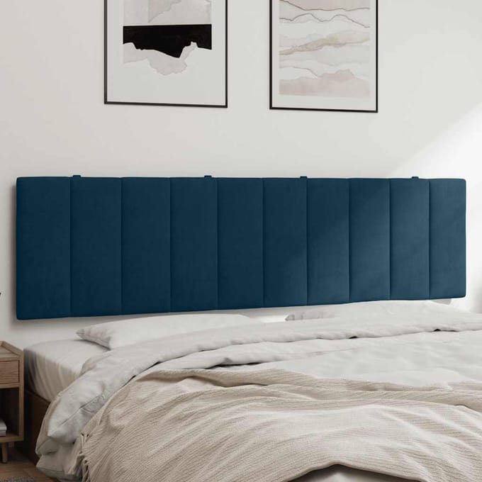 vidaXL - Hoofdbordkussen - "Hanko" - 180 - cm - fluweel - blauw