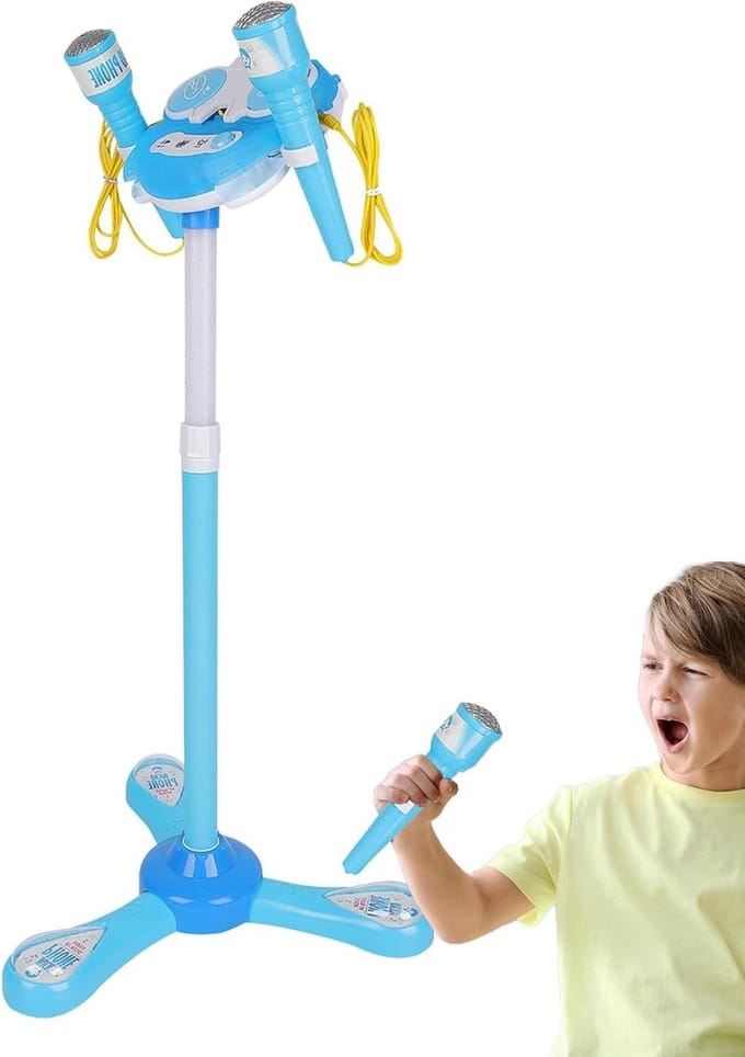Kinder Microfoon - Karaoke Set - Optreden Thuis - Afneembare Microfoon - 7.8 x 20.5 x 7.8 cm - Blauw
