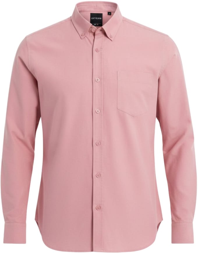 OMBRE Overhemd - Regular Fit - Katoen - Lange Mouw Roze L