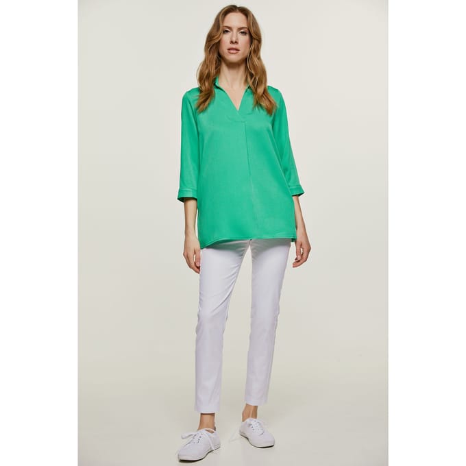 Groene V Hals Top
