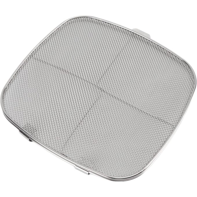 Écran anti-éclaboussures pour friteuse Acier inoxydable 304 Double étage Pare-éclaboussures pour friteuse pour machine à barbecue ovale Maison white