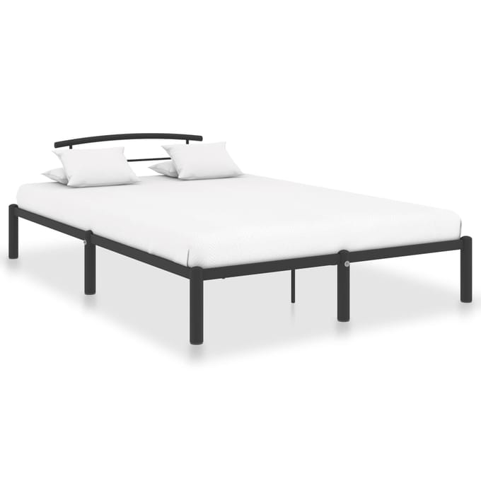vidaXL - Bedframe - metaal - zwart - 160x200 - cm