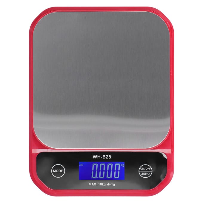 WHB28 10 kg/1 g LCD keukenweegschaal Elektronische digitale weegschaal Weegschaal voor thuisgebruik red