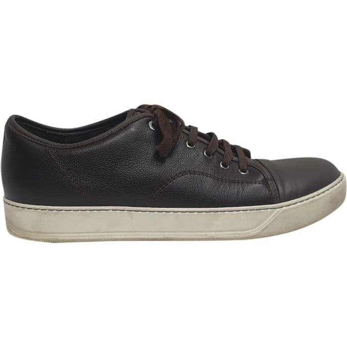 Lanvin Lage Sneakers in Bruin Leer