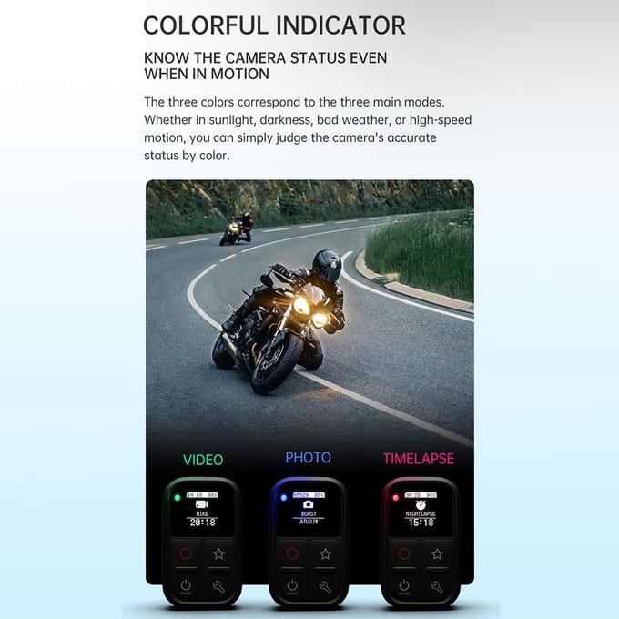 Draadloze slimme afstandsbediening vervanging voor GoPro Hero 10/9/8 Zwart/Max/7 Zwart/6 Zwart OLED zwart