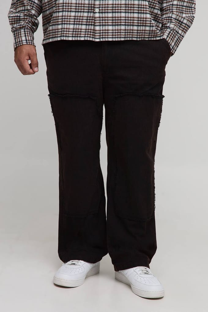 Plus Bleach Wash Losse Pasvorm Carpenter Broeken | Black | Size 44