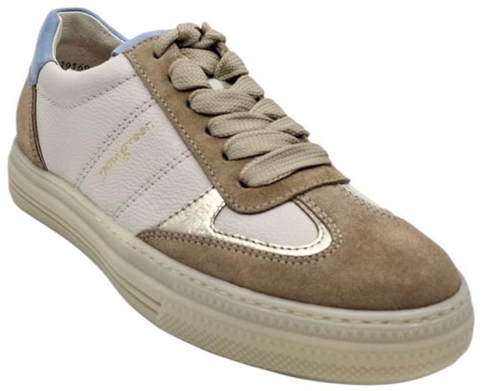 Paul Green 5466-059 ivory | dames sneaker suède met uitneembaar voetbed