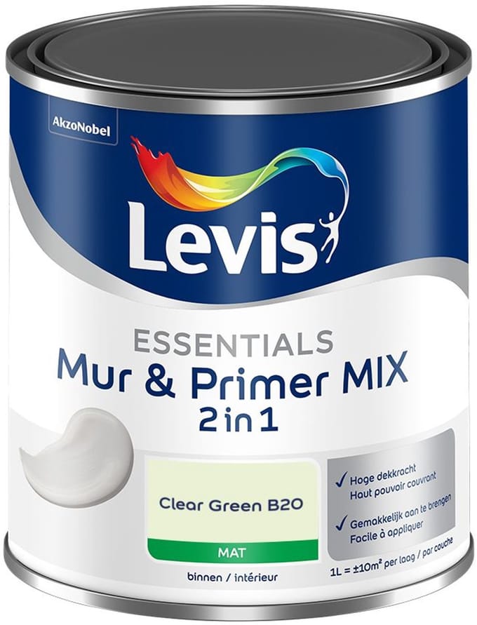 Levis - Essentials Mur & Primer Mix - Clear Green B20 - Mengverf - 1 L