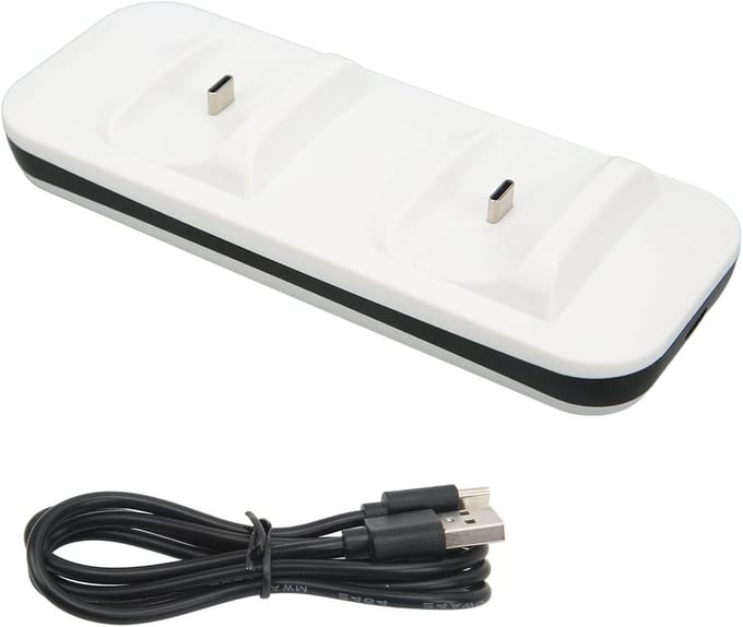 Dubbele Oplaadstandaard voor PS5 Controller - Gamepad Houder met Oplaadfunctie en Accessoires