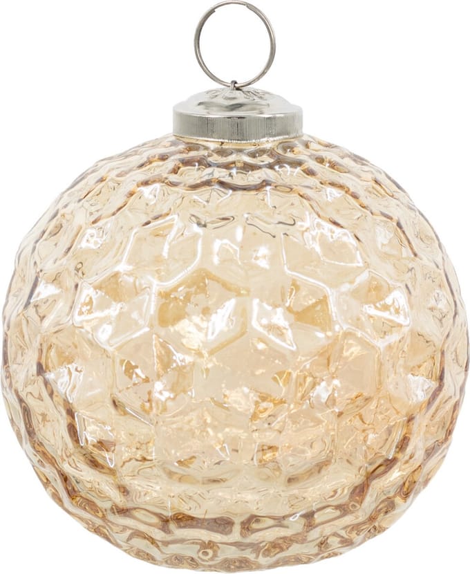HomeBound by KY | Glazen kerstbal roest/goud | 12,5x12,5cm | kerstbal