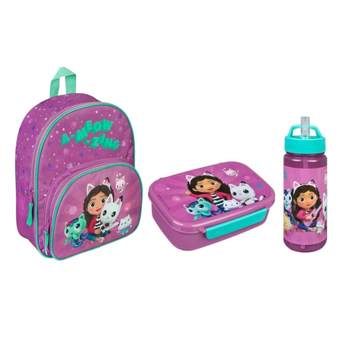 Gabby's Dollhouse schoolset; rugzak en lunchset