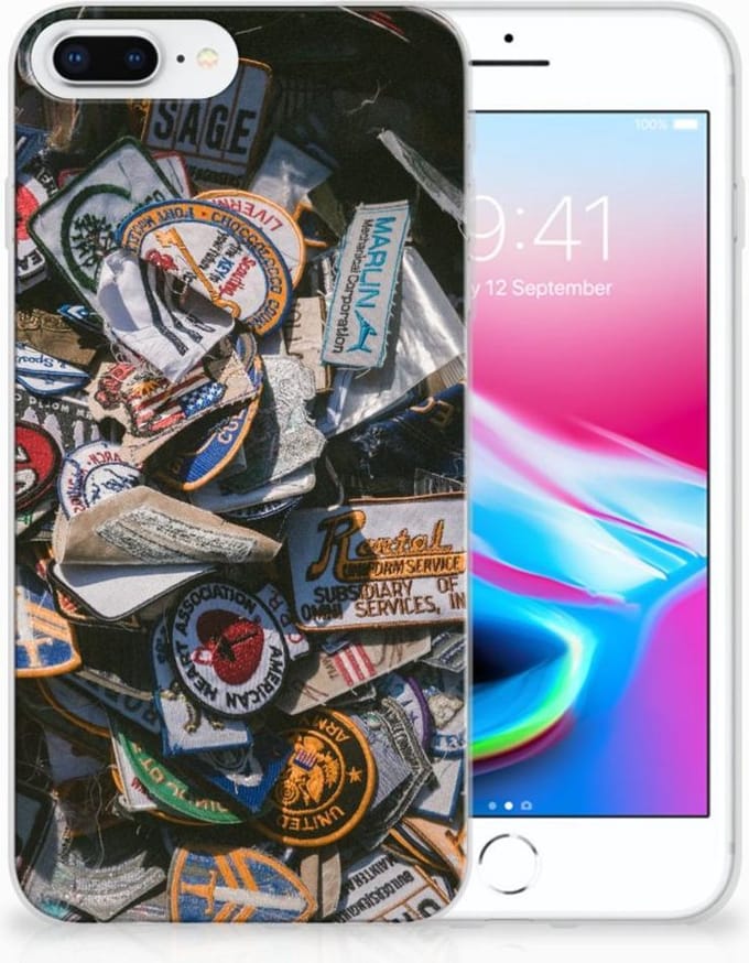 Apple iPhone 7 Plus | 8 Plus Siliconen Hoesje met foto Badges