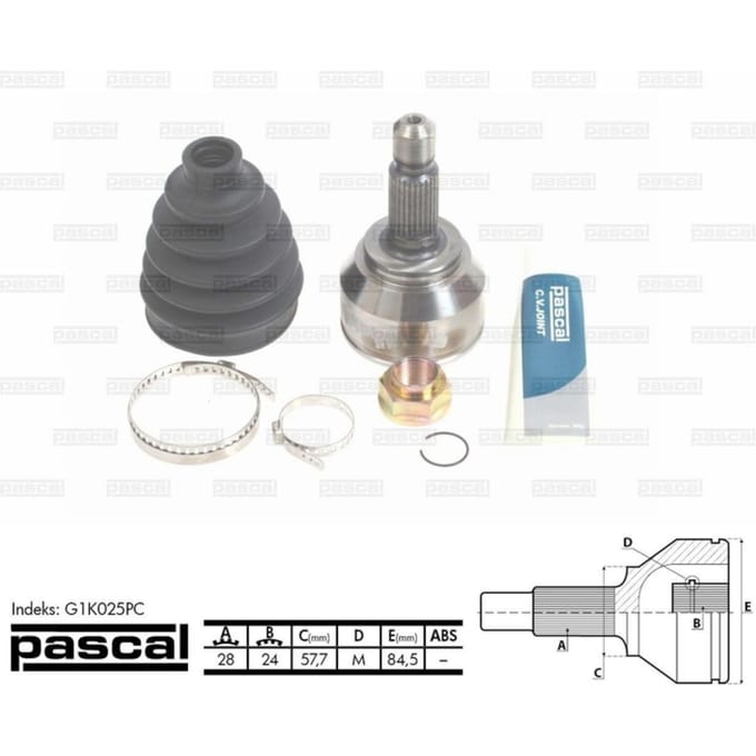 Homokineet reparatie set, aandrijfas PASCAL G1K025PC