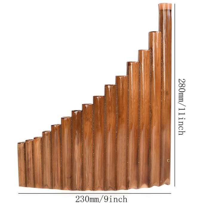 Panfluit 15 Pijpen G Toets Bamboe Panfluit Traditioneel Chinees Muziekinstrument Panfluiten brown