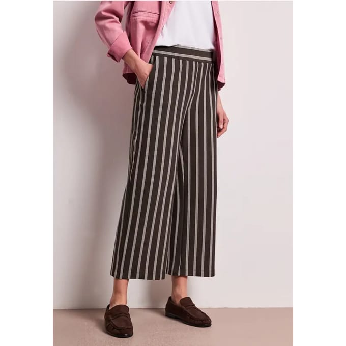 7/8 Wide Legs broek in casual pasvorm met strepen
