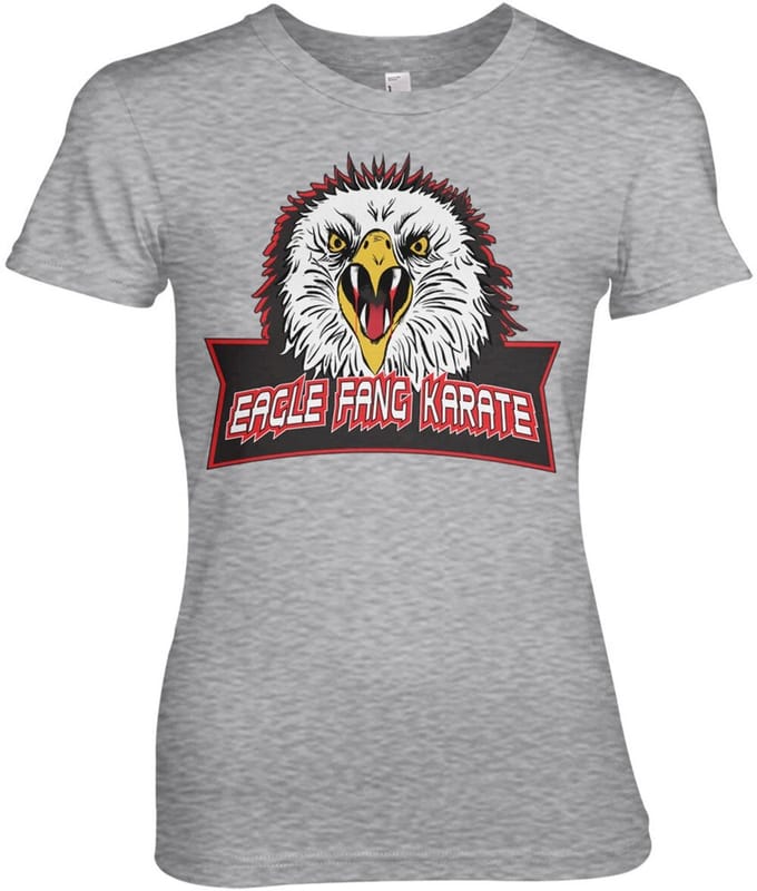 Cobra Kai Eagle Fang Karate Girly T-shirt voor dames, Heather-Grey