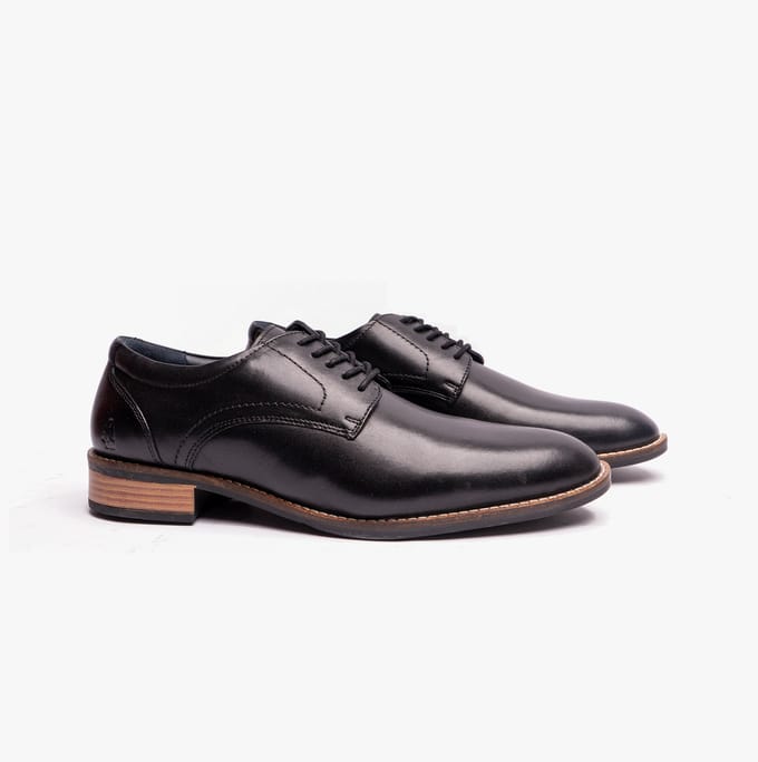 Hush Puppies Damien Veterschoenen Leer Mannen Zwart Veterschoenen