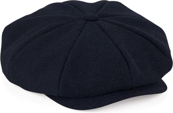 Beechfield Bakkerspet - donkerblauw - flatcap voor volwassenen - Modieuze pet S/M