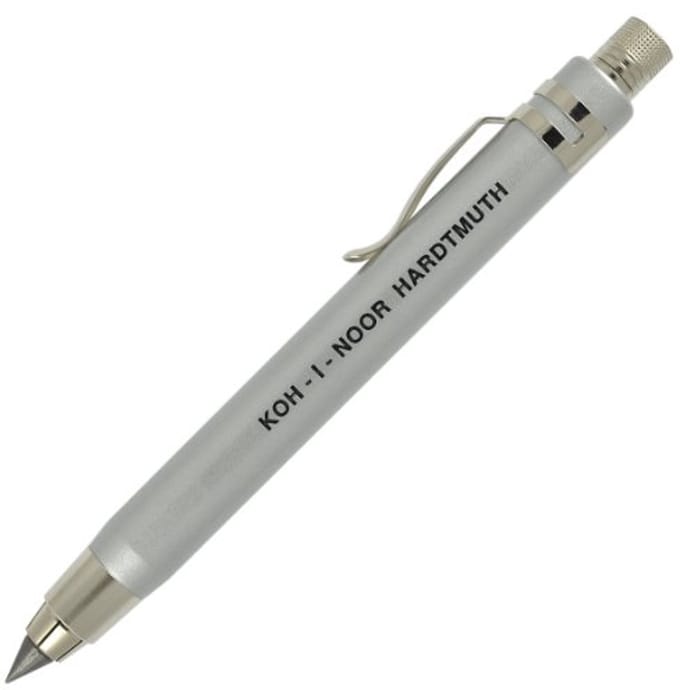 Vulpotlood met Puntenslijper en Clip – 5,6 mm Stiftdikte, Zilver